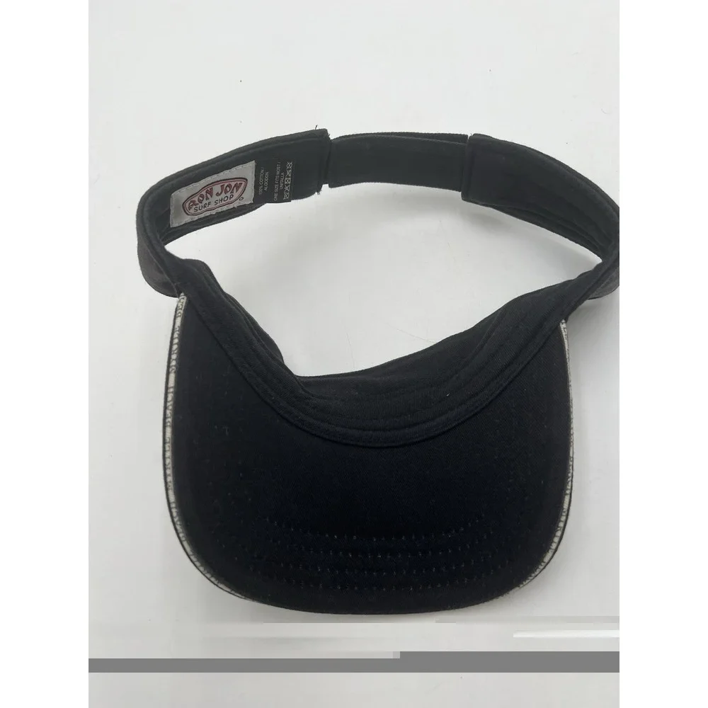 Ron Jon Surf Shop Myrtle Beach SC Black Visor Hat Adjustable Cotton Souveni